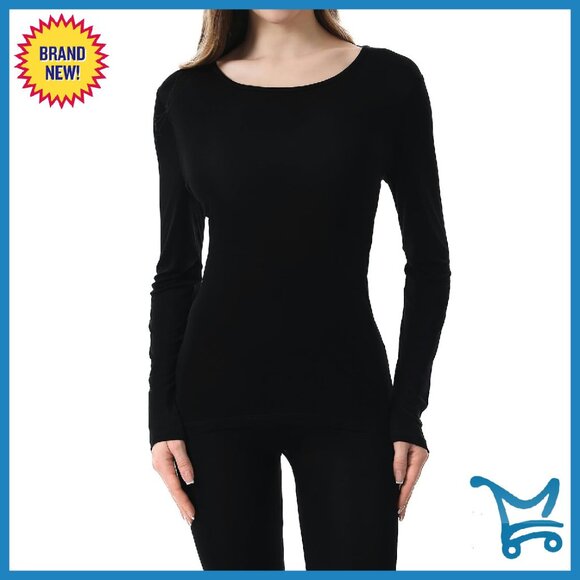 100% Mulberry Silk Long Sleeve Thermal Base Layer Top Women's
